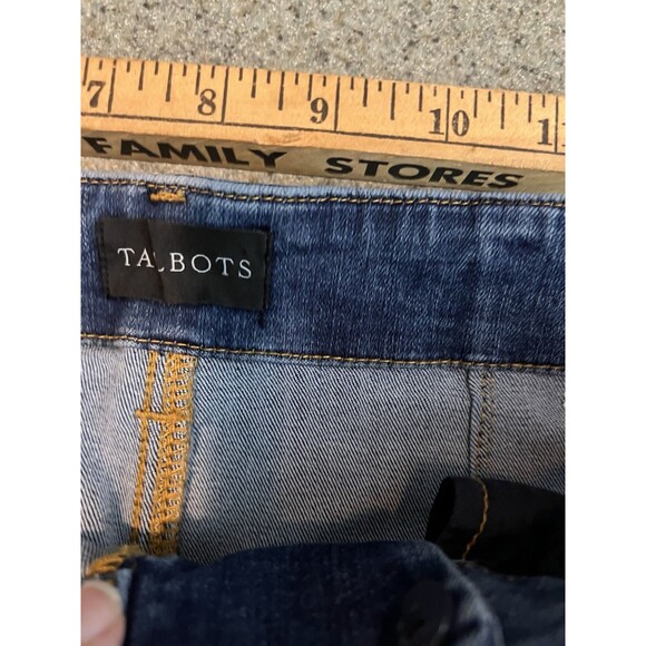 Talbots Flawless High Waist Wide Leg Cropped Jeans Size 10 Side Buttons - Picture 3 of 13